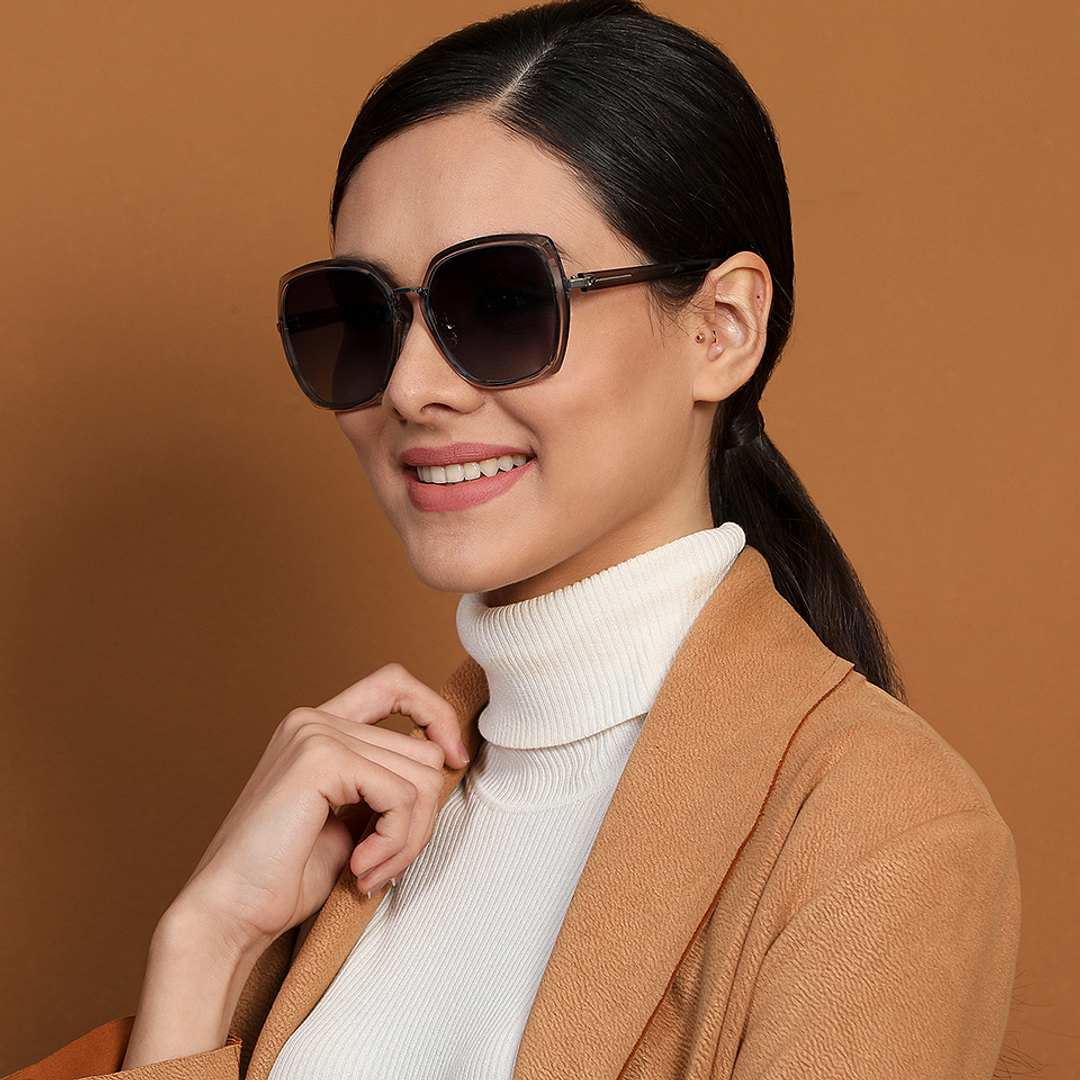 Vincent Chase Online Gunmetal Full Rim Cat Eye left side