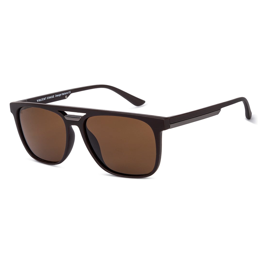 Vincent Chase Polarized Brown Full Rim Square left side