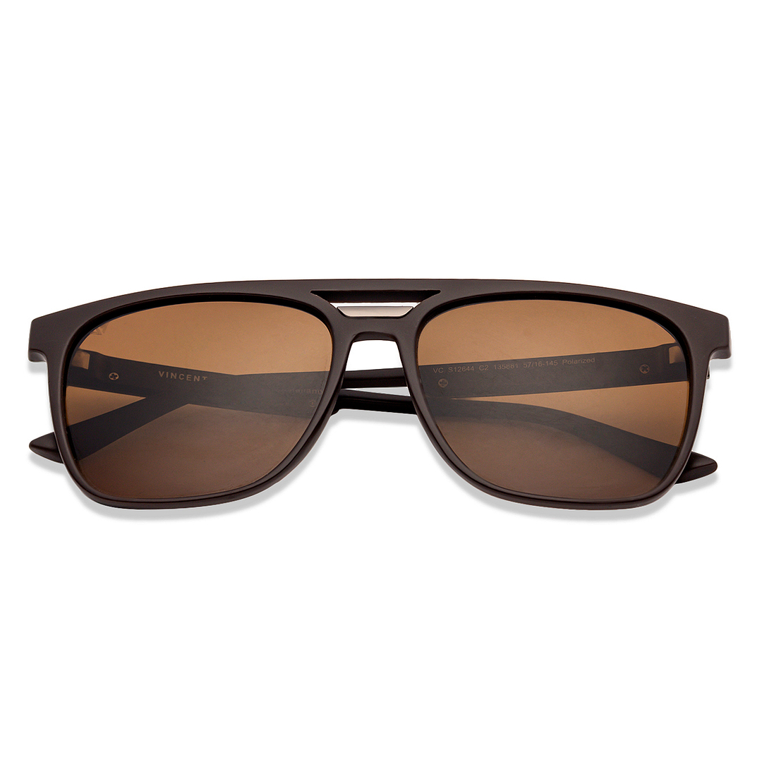Vincent Chase Polarized Brown Full Rim Square left side