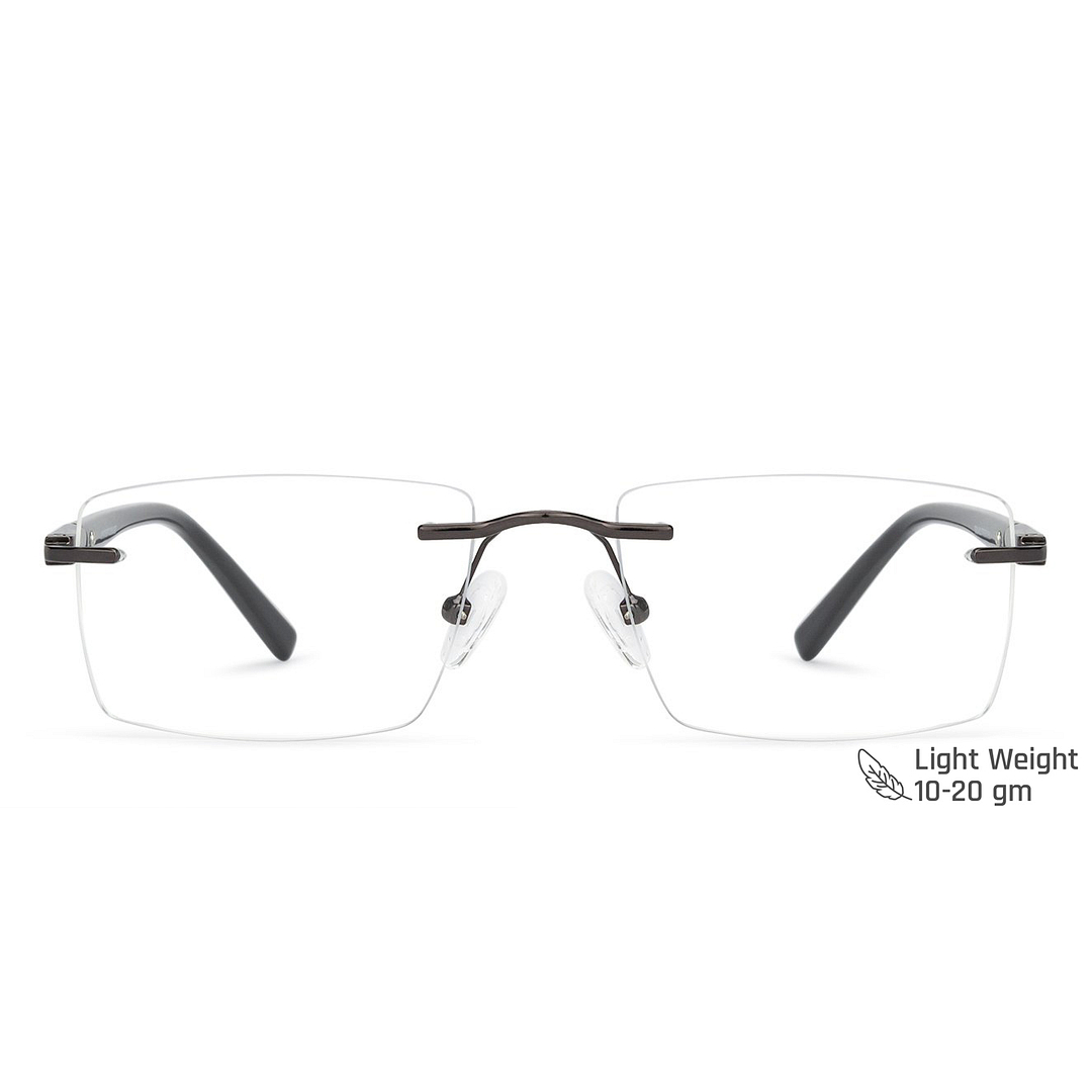 Vincent Chase Online Mid Gunmetal Rimless Rectangle right side