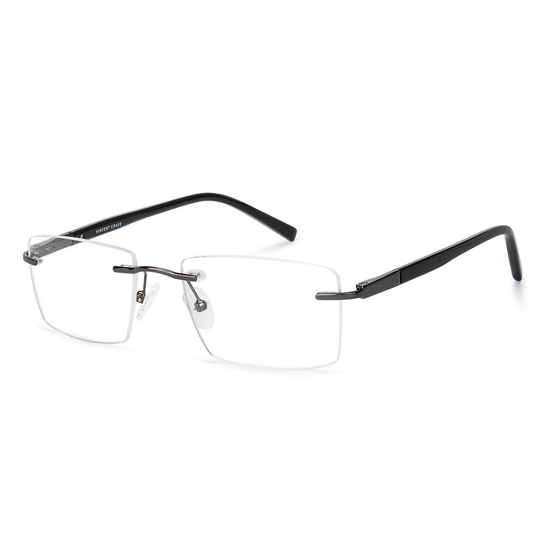 Vincent Chase Online Mid Gunmetal Rimless Rectangle right side