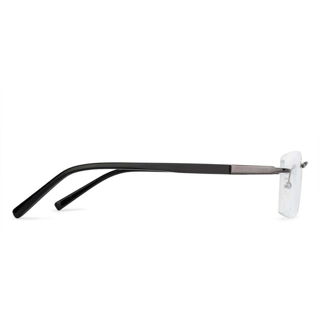 Vincent Chase Online Mid Gunmetal Rimless Rectangle left side
