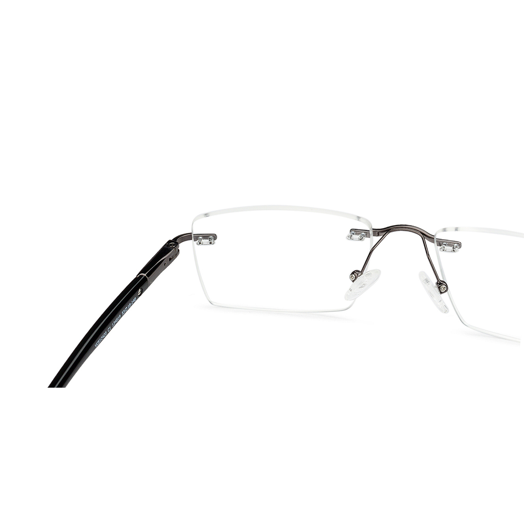 Vincent Chase Online Mid Gunmetal Rimless Rectangle right side