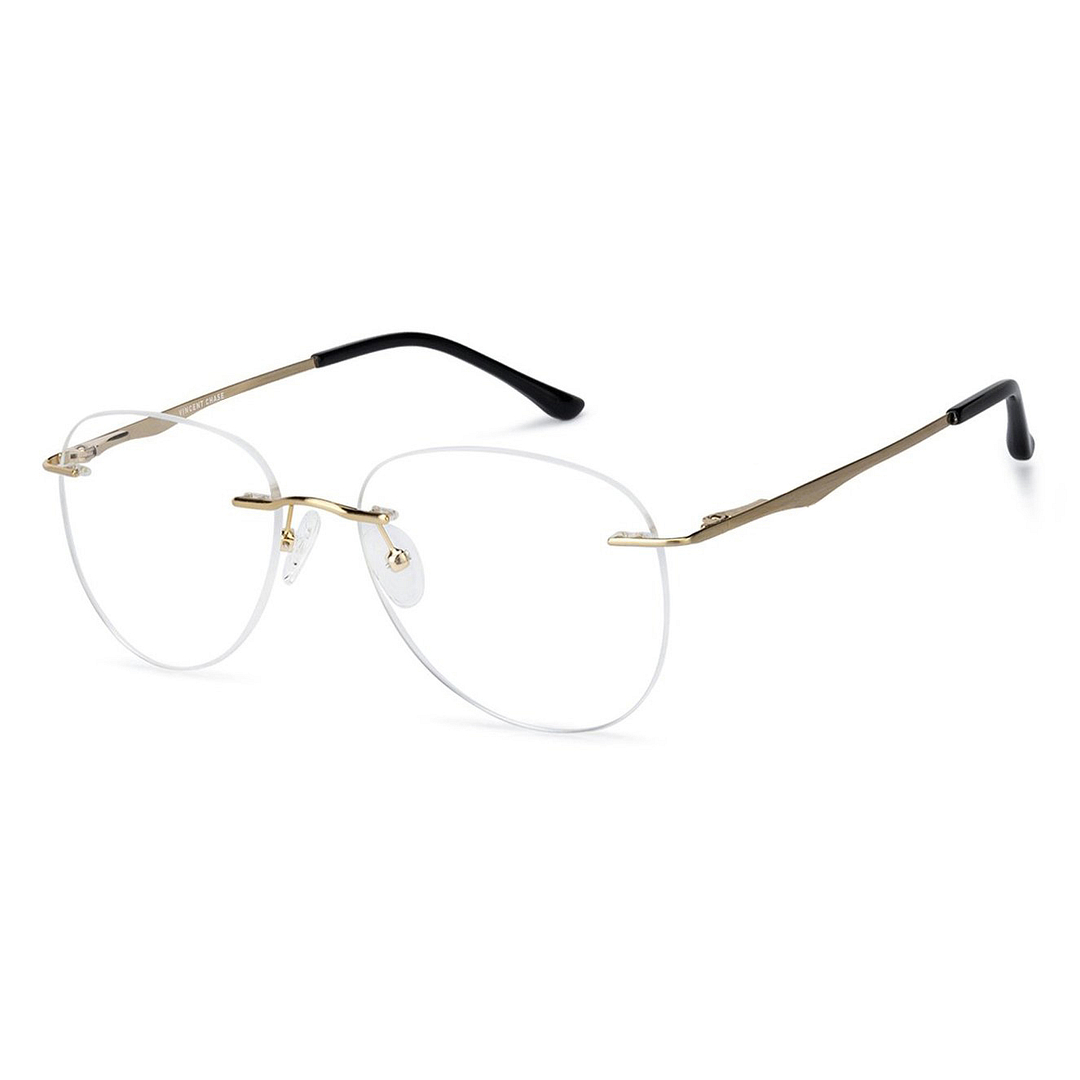 Vincent Chase Online Gold Rimless Aviator right side