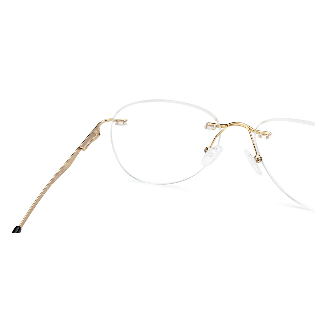 Vincent Chase Online Gold Rimless Aviator right side