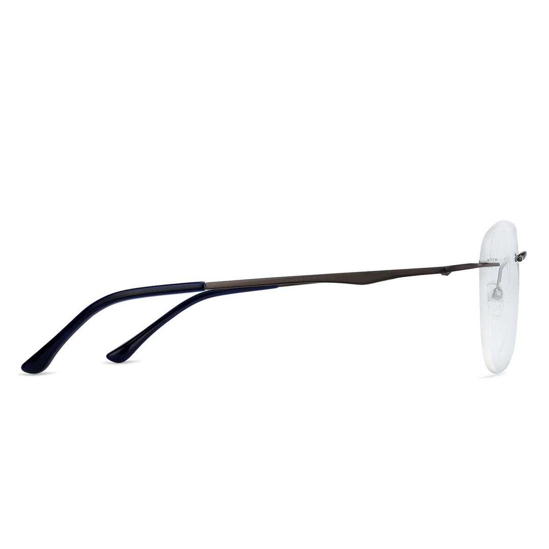Vincent Chase Online Mid Gunmetal Rimless Aviator left side