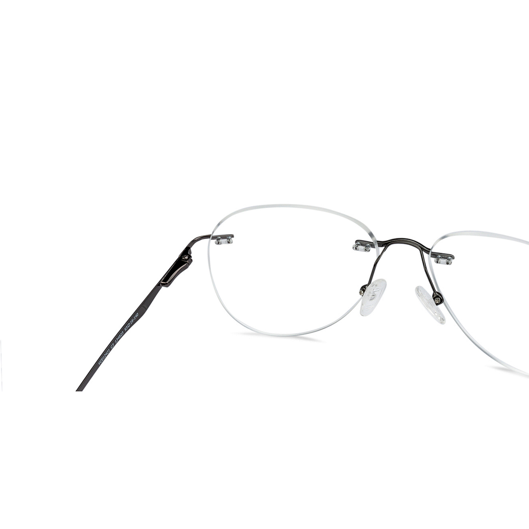 Vincent Chase Online Mid Gunmetal Rimless Aviator right side