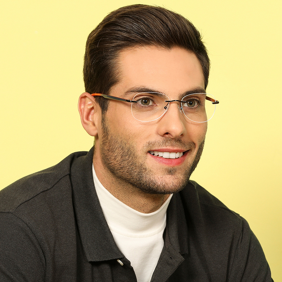 Lenskart Air Online Black Rimless Aviator right side