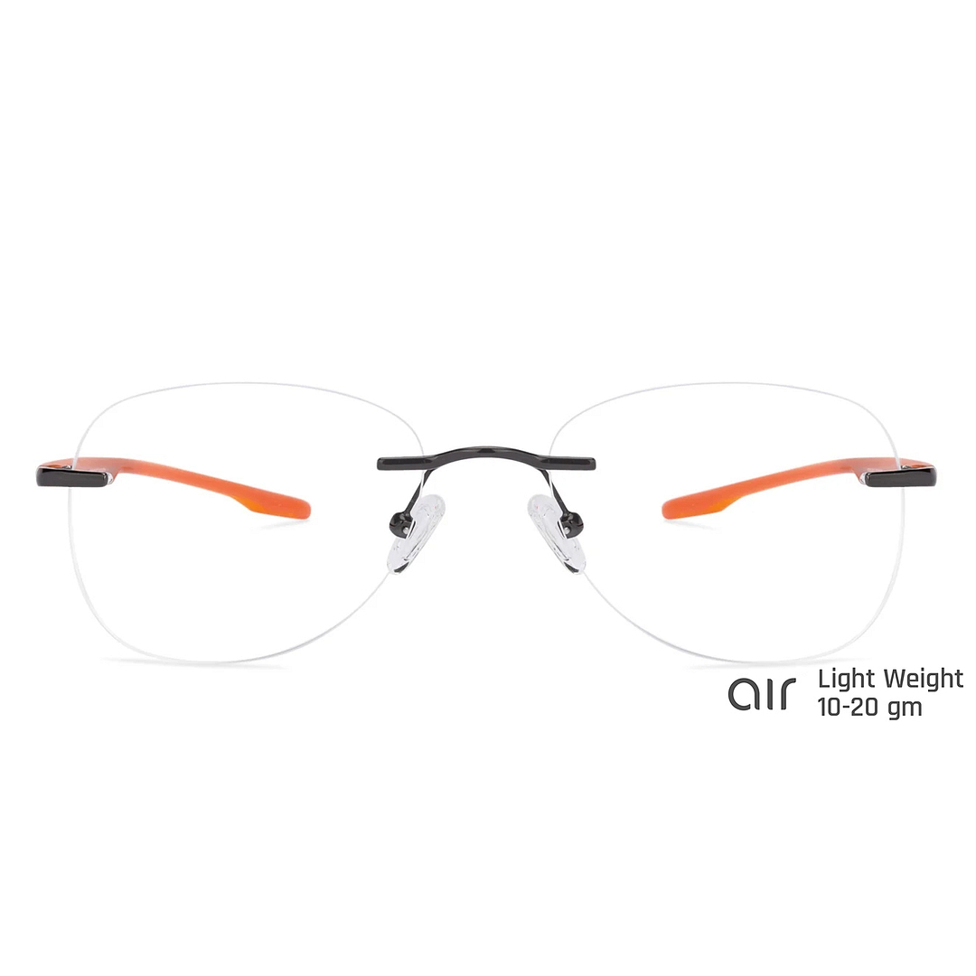 Lenskart Air Online Black Rimless Aviator left side