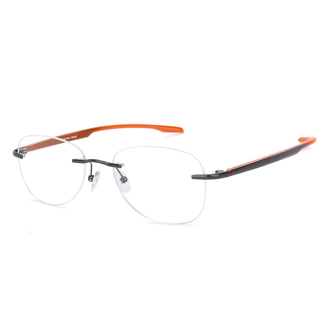 Lenskart Air Online Black Rimless Aviator left side