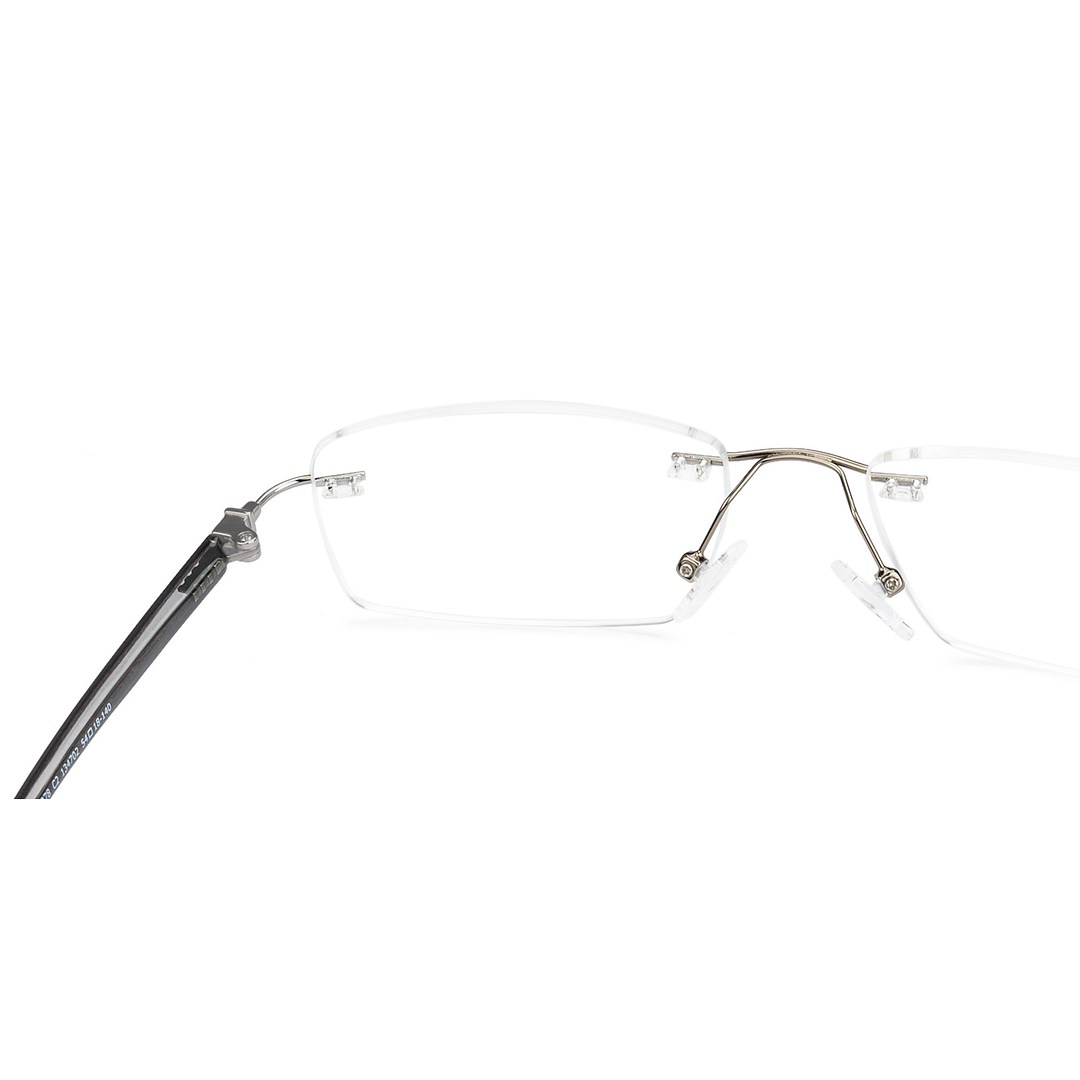 Lenskart Air Online Mid Gunmetal Rimless Rectangle left side