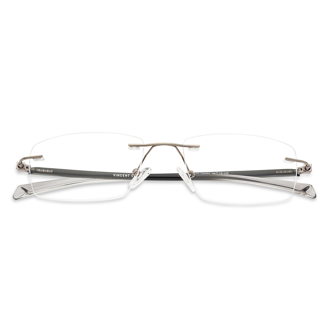 Lenskart Air Online Mid Gunmetal Rimless Rectangle right side