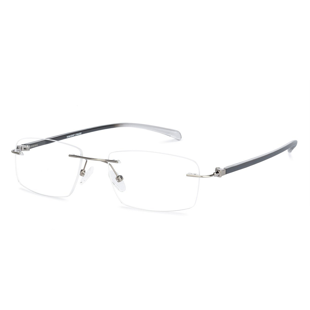 Lenskart Air Online Mid Gunmetal Rimless Rectangle right side