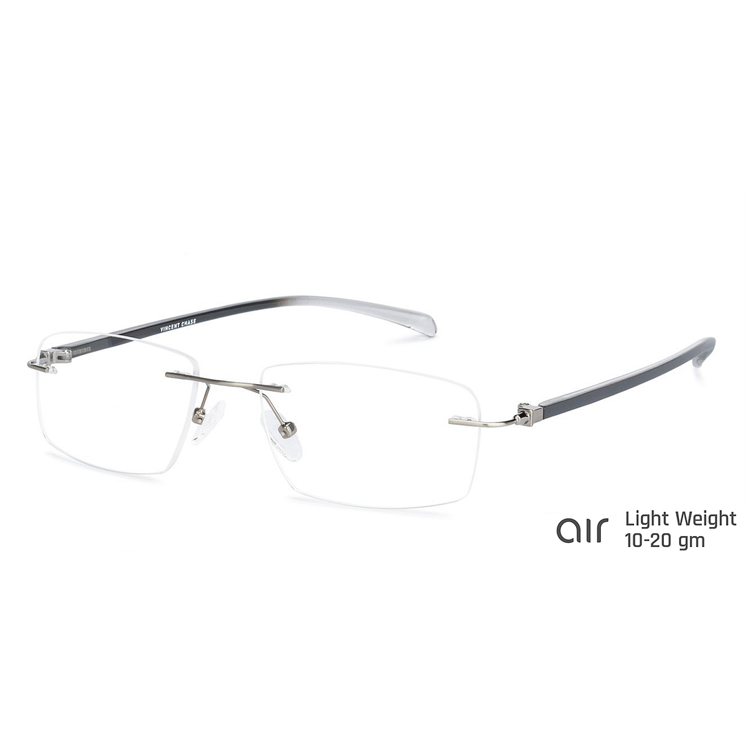 Lenskart Air Online Mid Gunmetal Rimless Rectangle right side