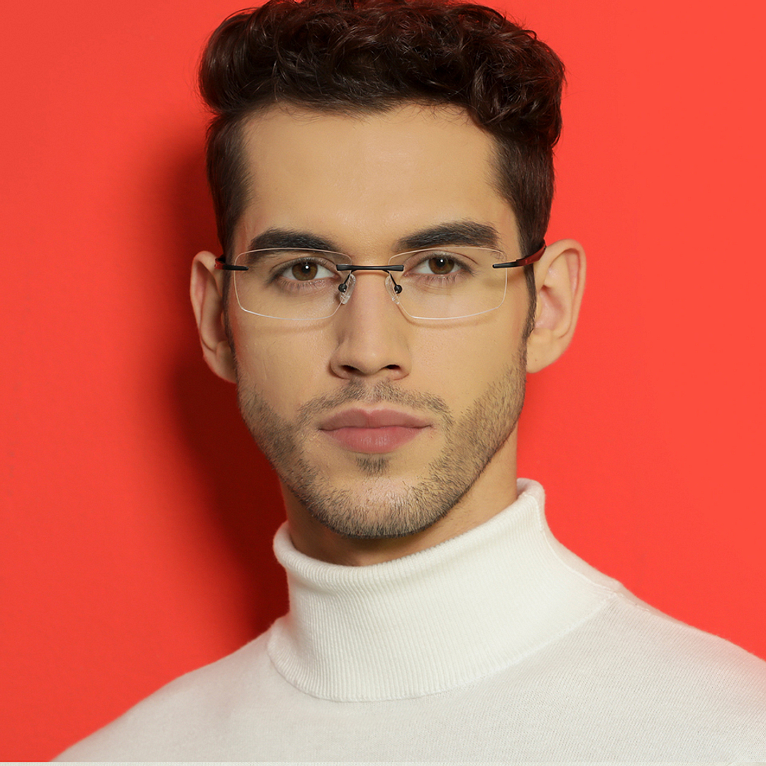 Lenskart Air Online Black Rimless Rectangle right side