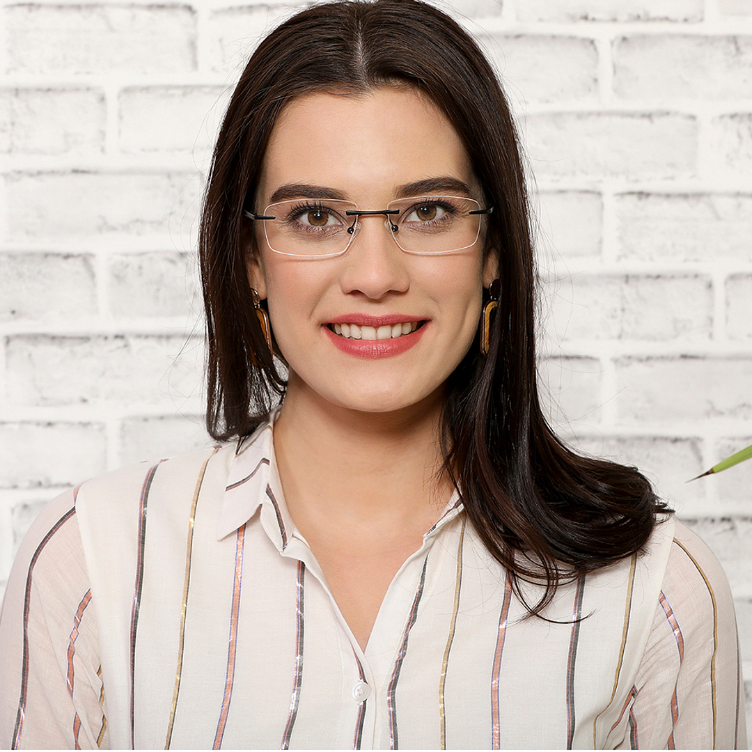 Lenskart Air Online Black Rimless Rectangle left side