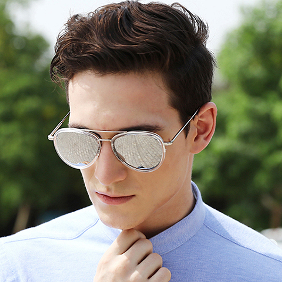 Vincent Chase Online Silver Full Rim Aviator left side