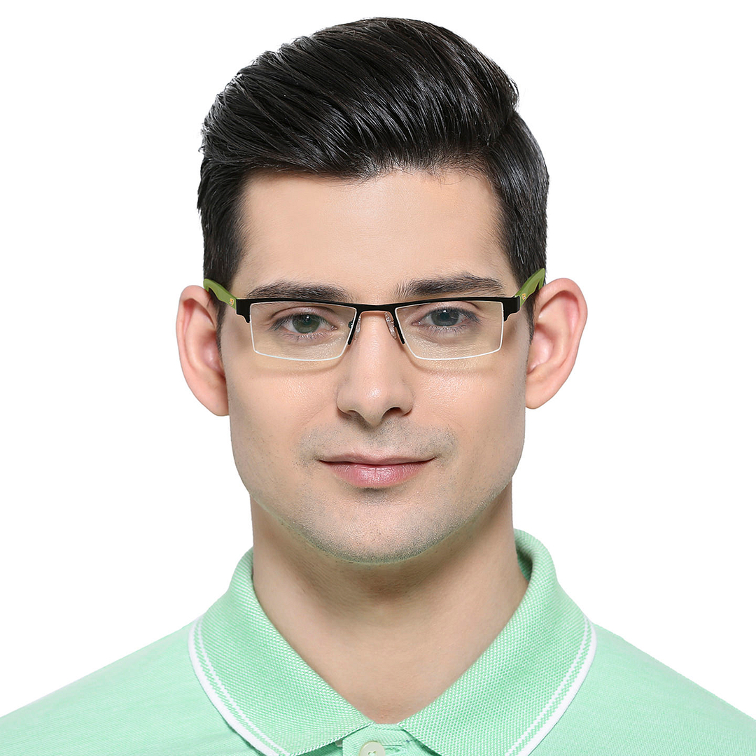 Vincent Chase Online Black Half Rim Rectangle left side