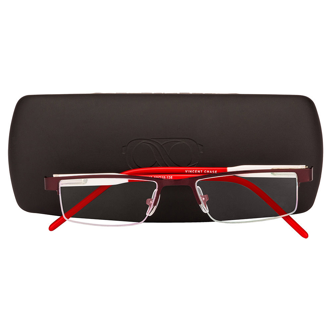 Vincent Chase Online Dark Brown Half Rim Rectangle left side