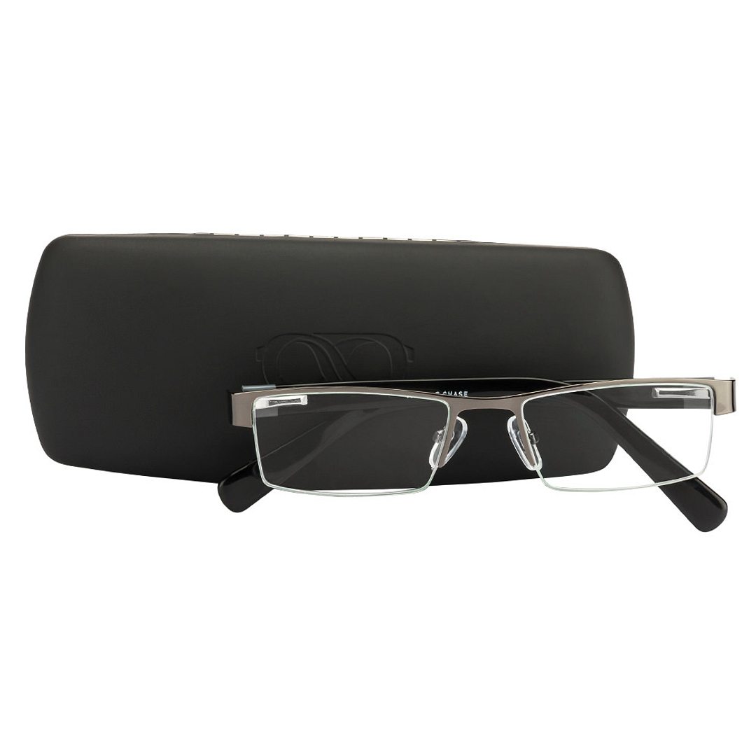 Vincent Chase Online Mid Gunmetal Half Rim Rectangle left side