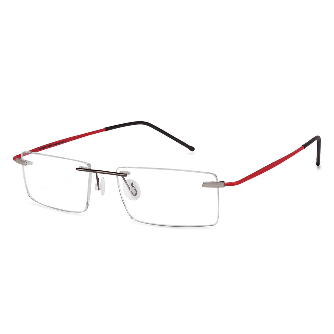 Vincent Chase Online Mid Gunmetal Rimless Rectangle left side