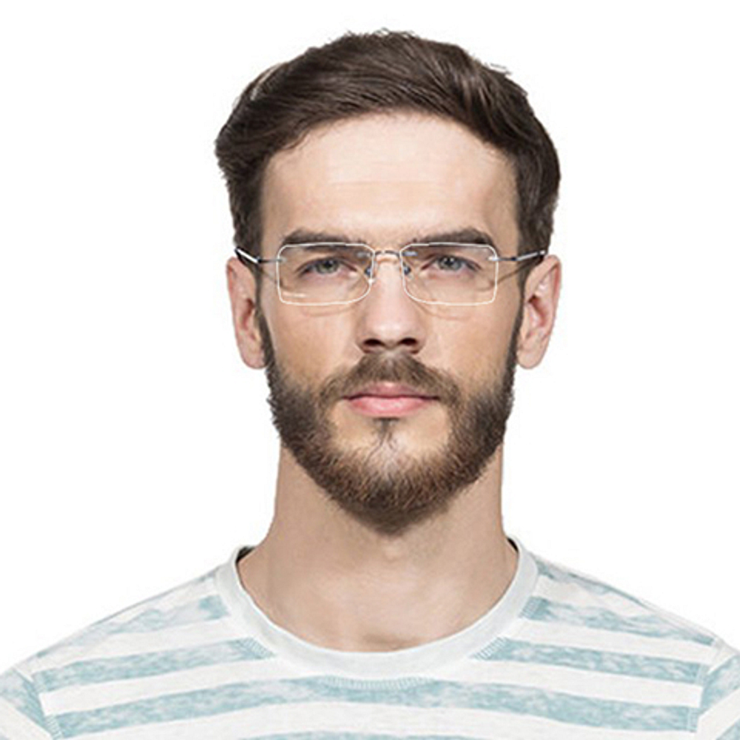 Vincent Chase Online Sky Blue Rimless Rectangle right side