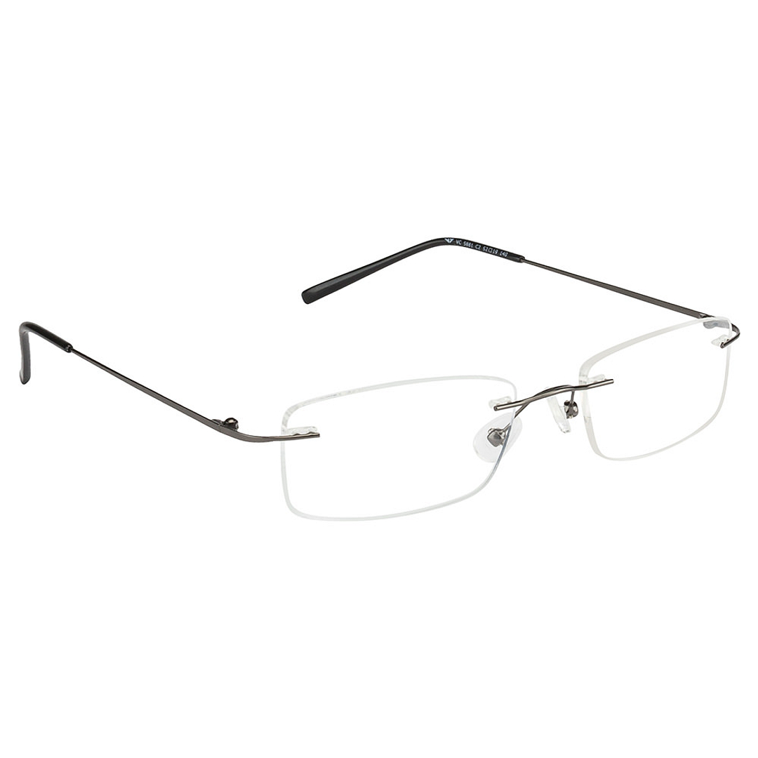 Vincent Chase Online Mid Gunmetal Rimless Rectangle left side