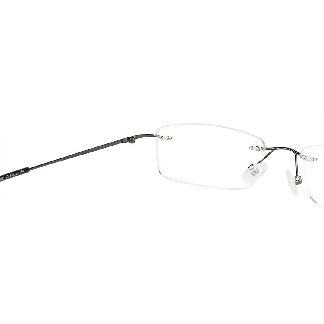 Vincent Chase Online Mid Gunmetal Rimless Rectangle left side