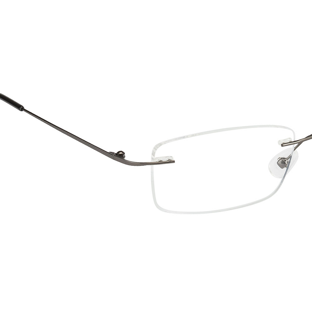 Vincent Chase Online Mid Gunmetal Rimless Rectangle right side