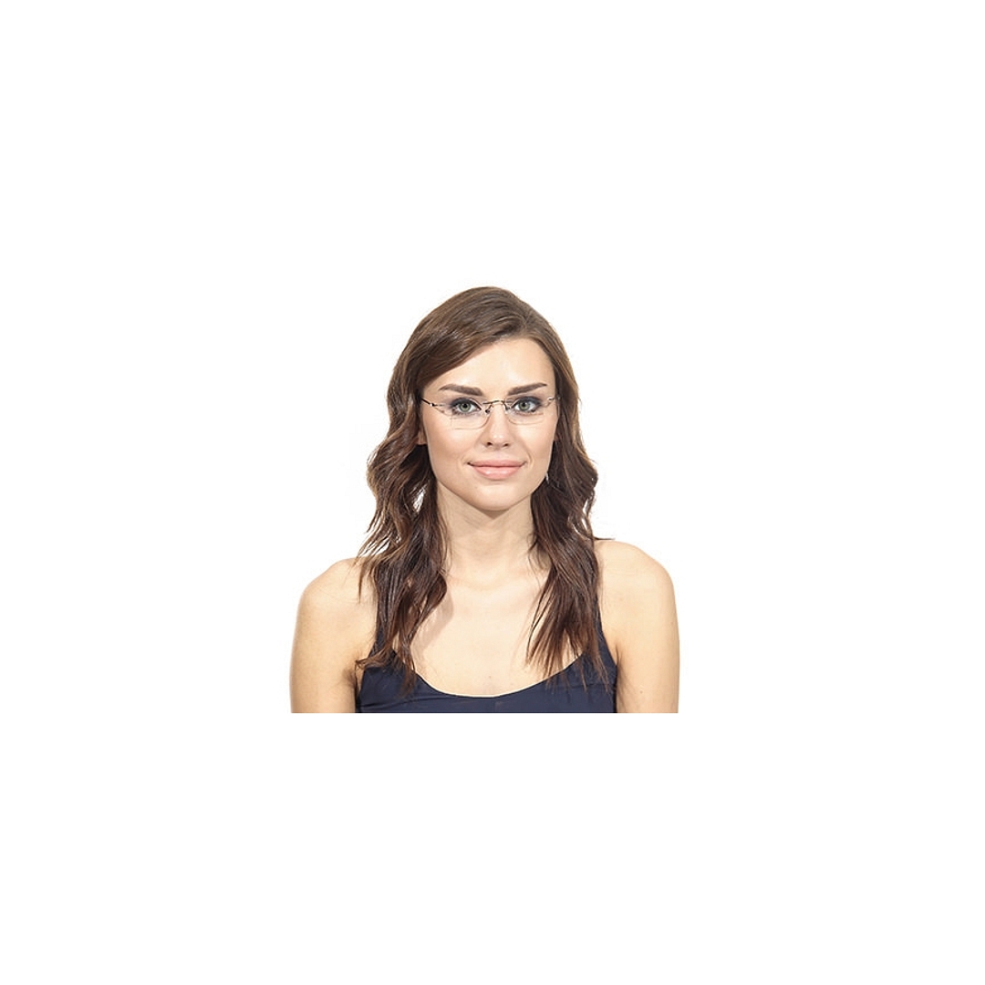 Vincent Chase Online Mid Gunmetal Rimless Rectangle left side