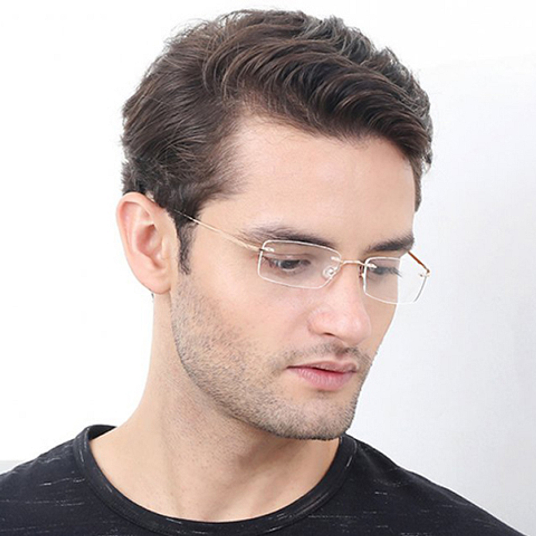 Vincent Chase Online Gold Rimless Rectangle right side