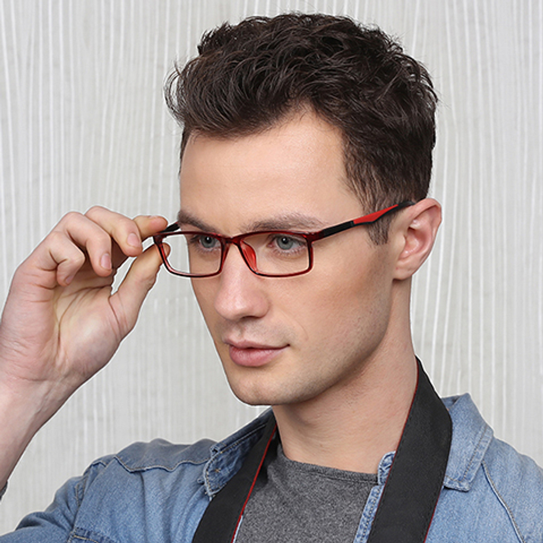Lenskart Air Online Red Transparent Full Rim Rectangle right side