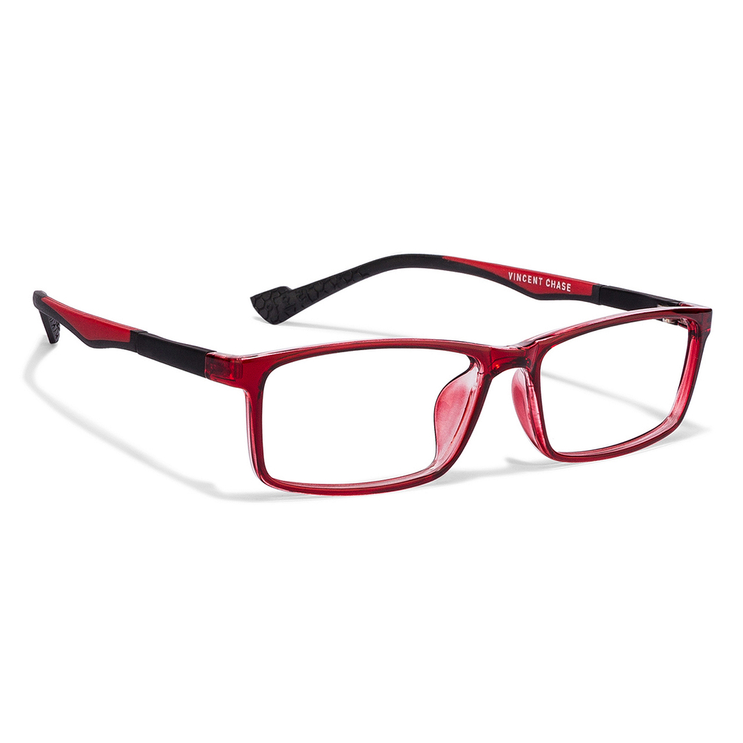 Lenskart Air Online Red Transparent Full Rim Rectangle right side