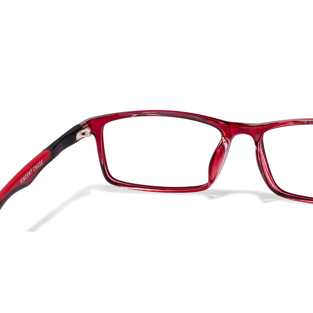 Lenskart Air Online Red Transparent Full Rim Rectangle right side