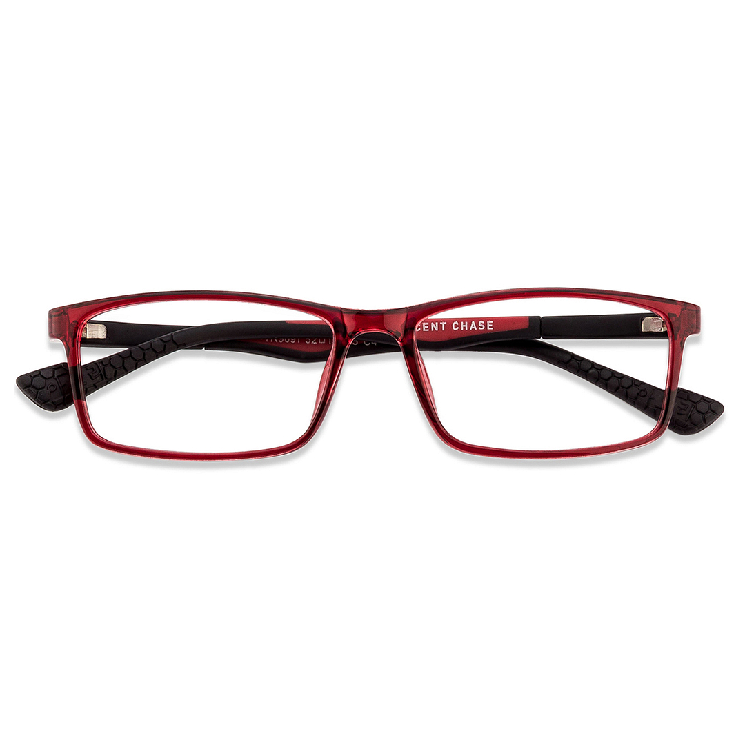 Lenskart Air Online Red Transparent Full Rim Rectangle left side