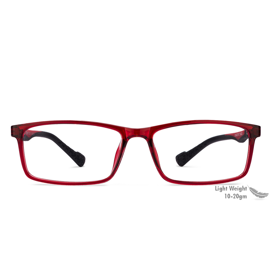 Lenskart Air Online Red Transparent Full Rim Rectangle left side