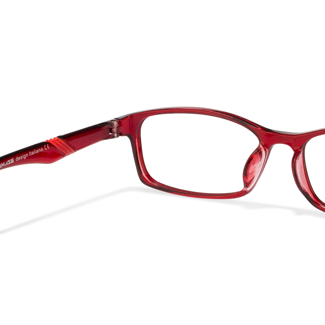 Lenskart Lenskart TOI Special: Maroon Transparent Full Rim Rectangle Lenskart TOI Special OTHERS TR-9112-C29 left side