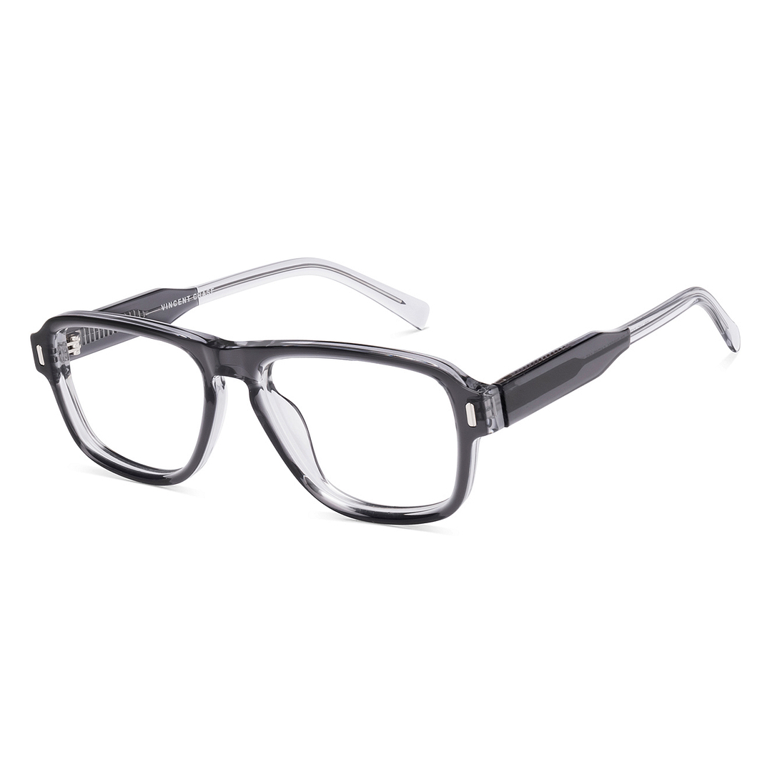 Vincent Chase Gray Transparent Full Rim Geometric left side