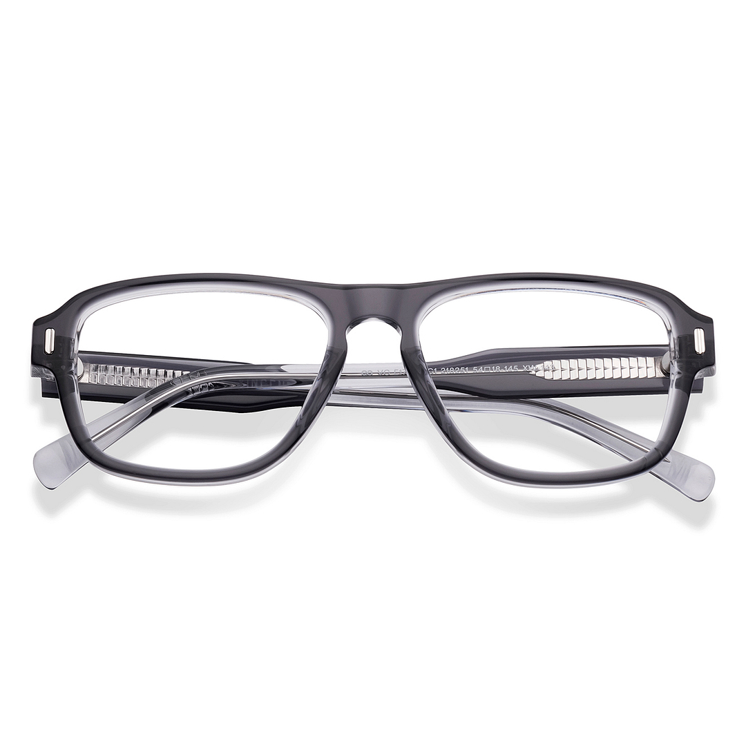 Vincent Chase Gray Transparent Full Rim Geometric left side