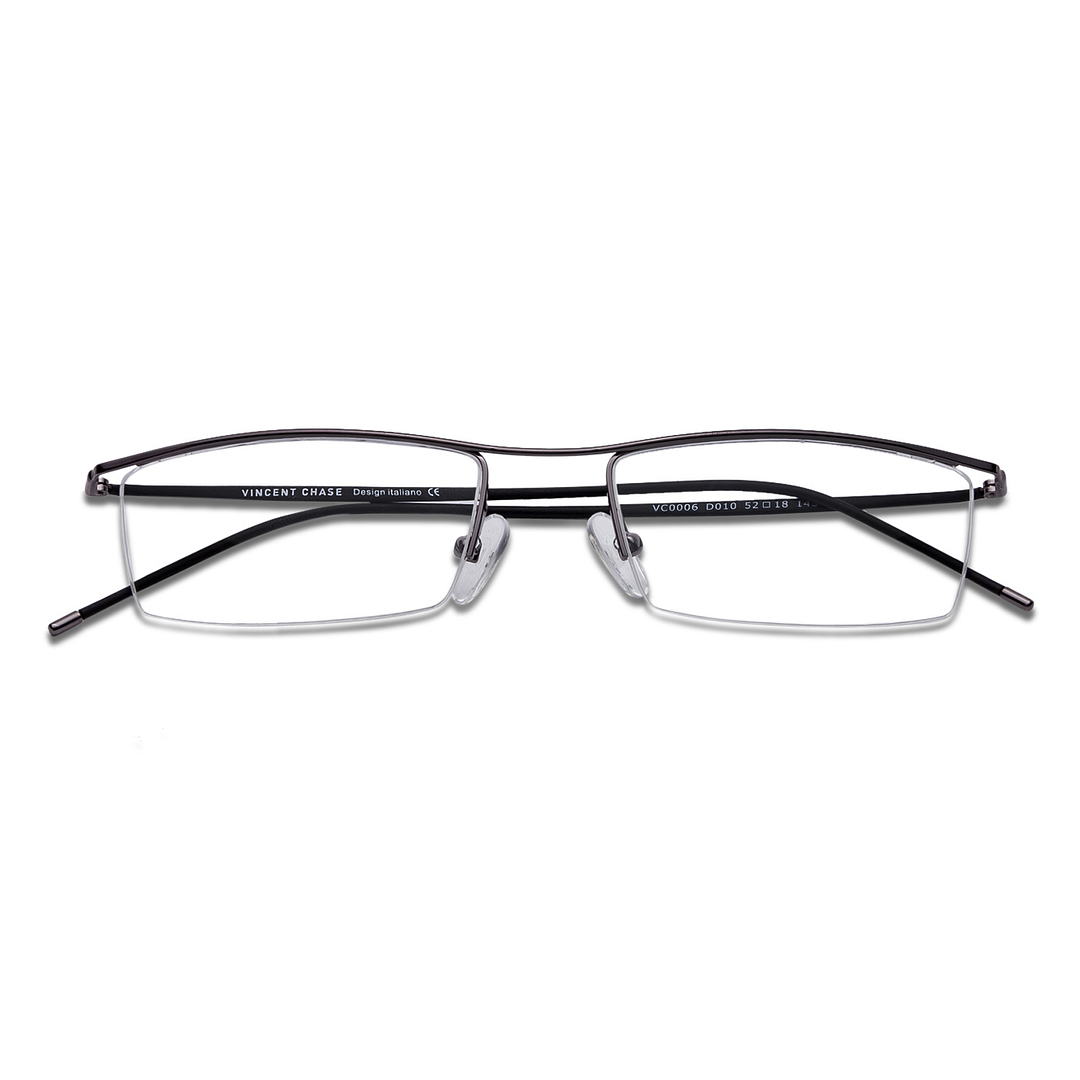 Lenskart Air Online Mid Gunmetal Half Rim Rectangle left side