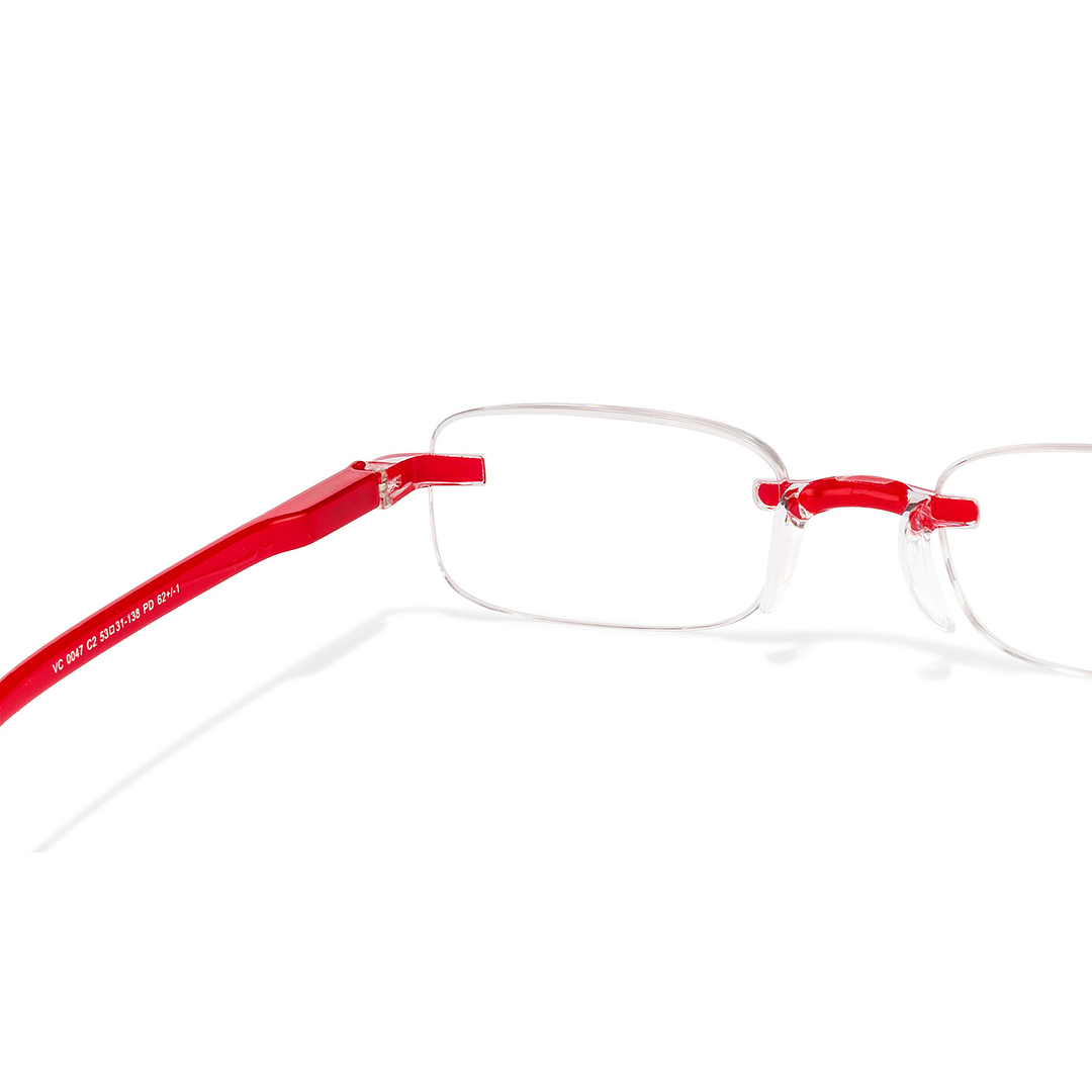 Lenskart READERS Red Red Rimless Rectangle Lenskart READERS VC 0047 Only for 1 5 Prefitted Powers left side