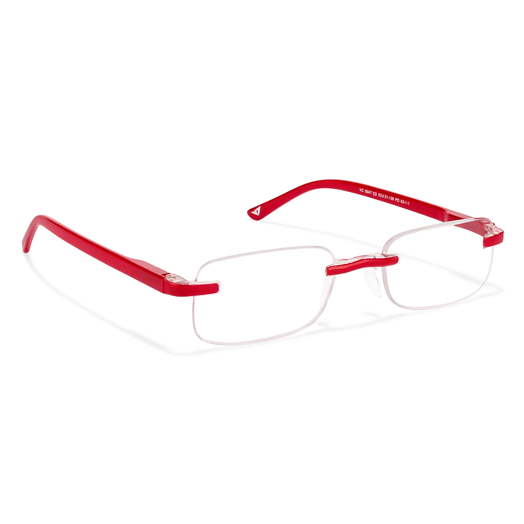 Lenskart READERS Red Red Rimless Rectangle Lenskart READERS VC 0047 Only for 2 Prefitted Powers left side