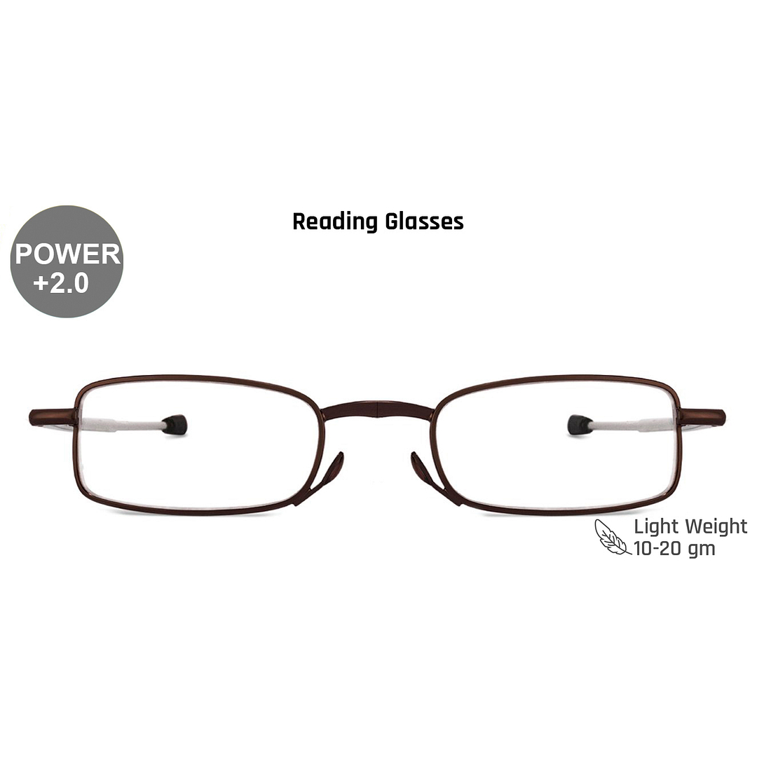 Lenskart READERS Brown Silver Full Rim Rectangle Lenskart READERS VC 0049 Only for 2 Prefitted Powers left side