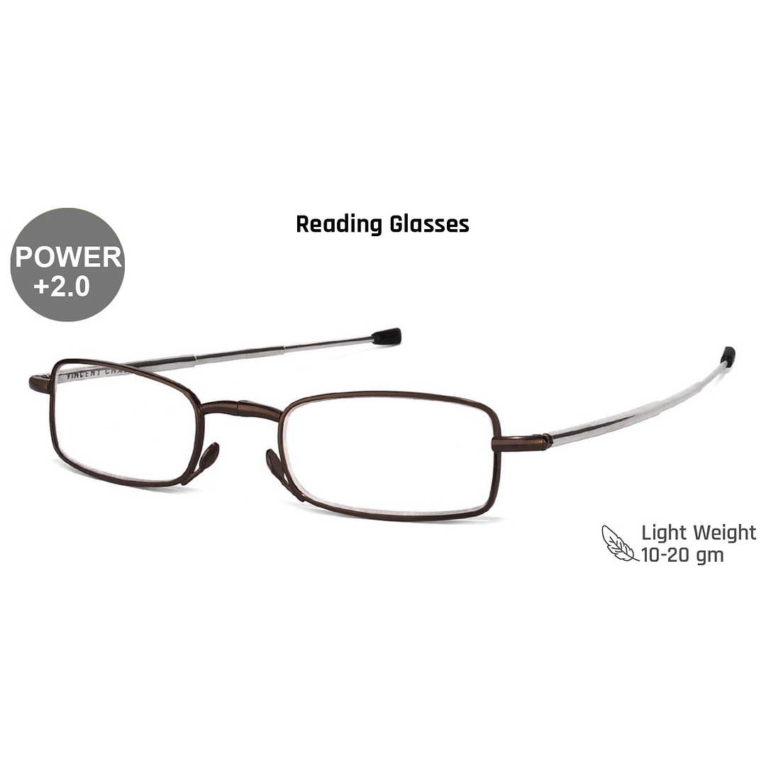 Lenskart READERS Brown Silver Full Rim Rectangle Lenskart READERS VC 0049 Only for 2 Prefitted Powers right side