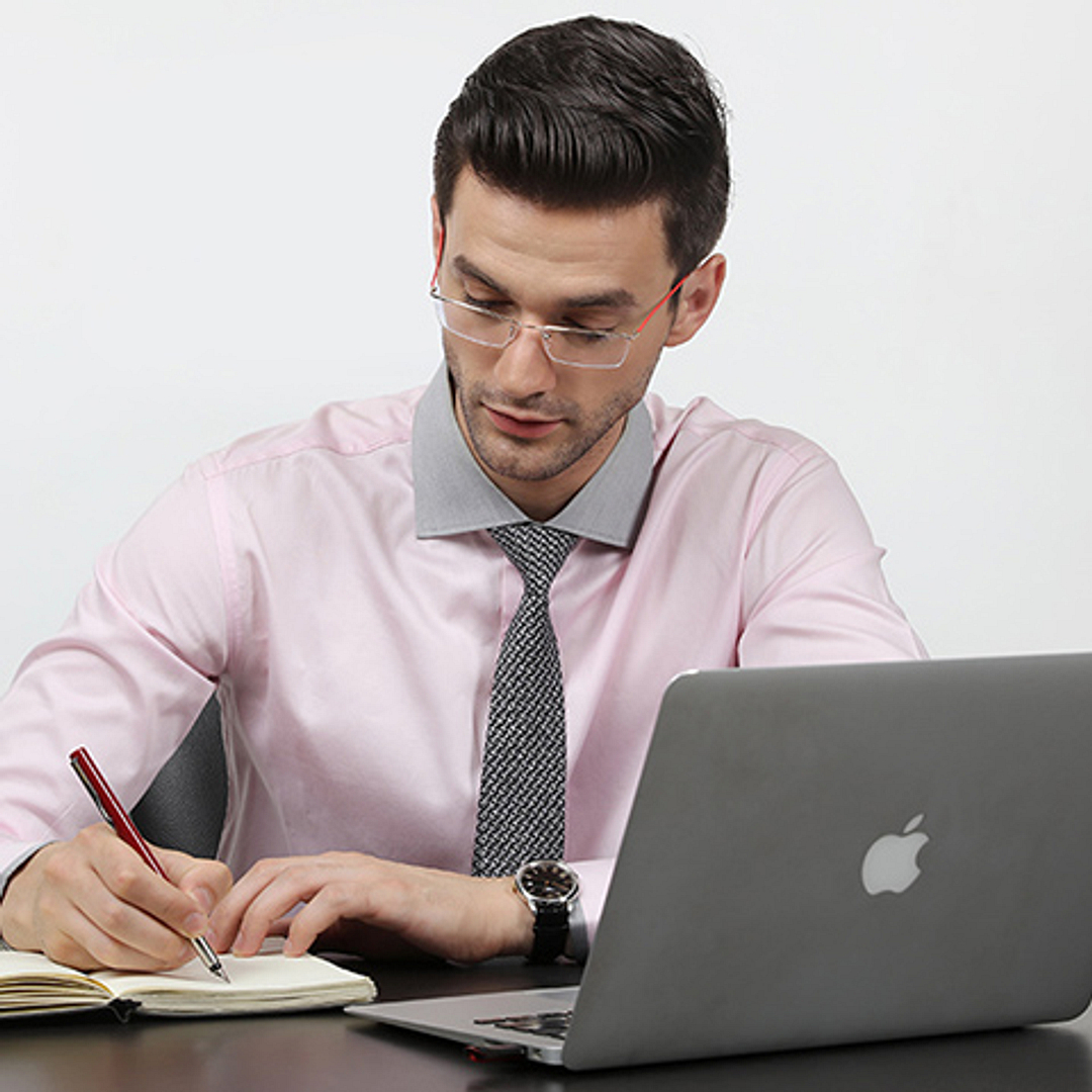 Lenskart Air Online Red Half Rim Rectangle left side