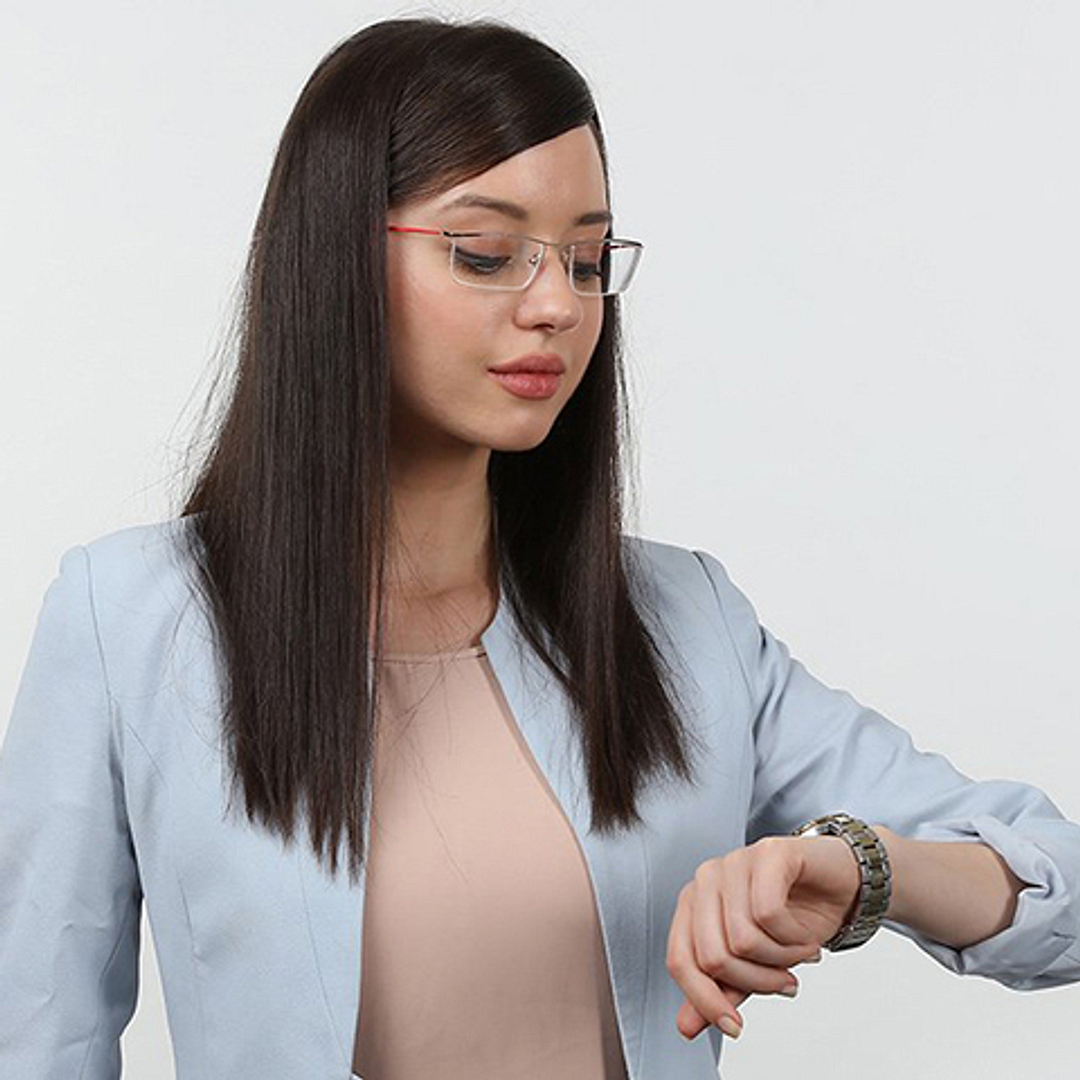 Lenskart Air Online Red Half Rim Rectangle right side