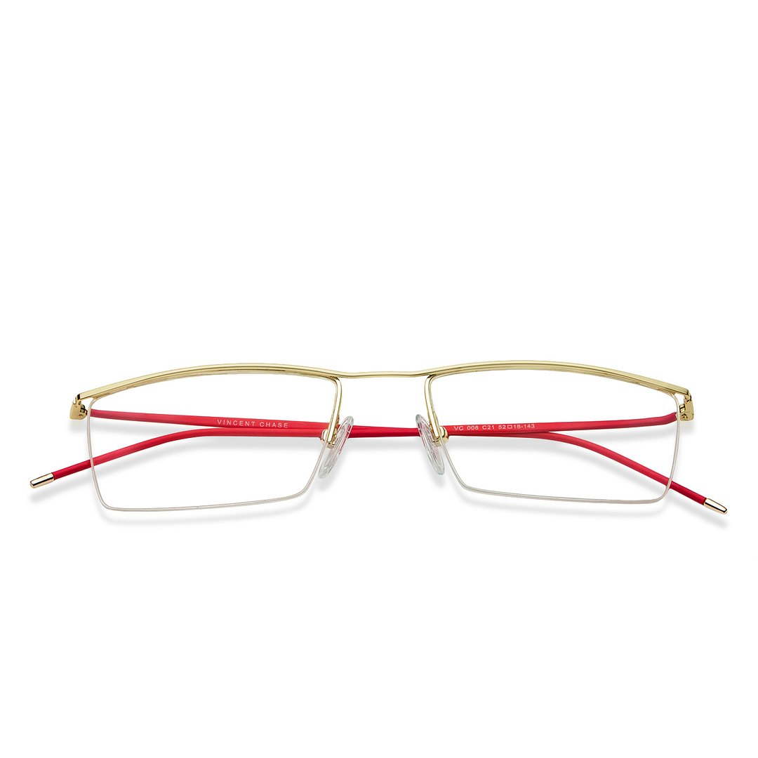 Lenskart Air Online Red Half Rim Rectangle left side