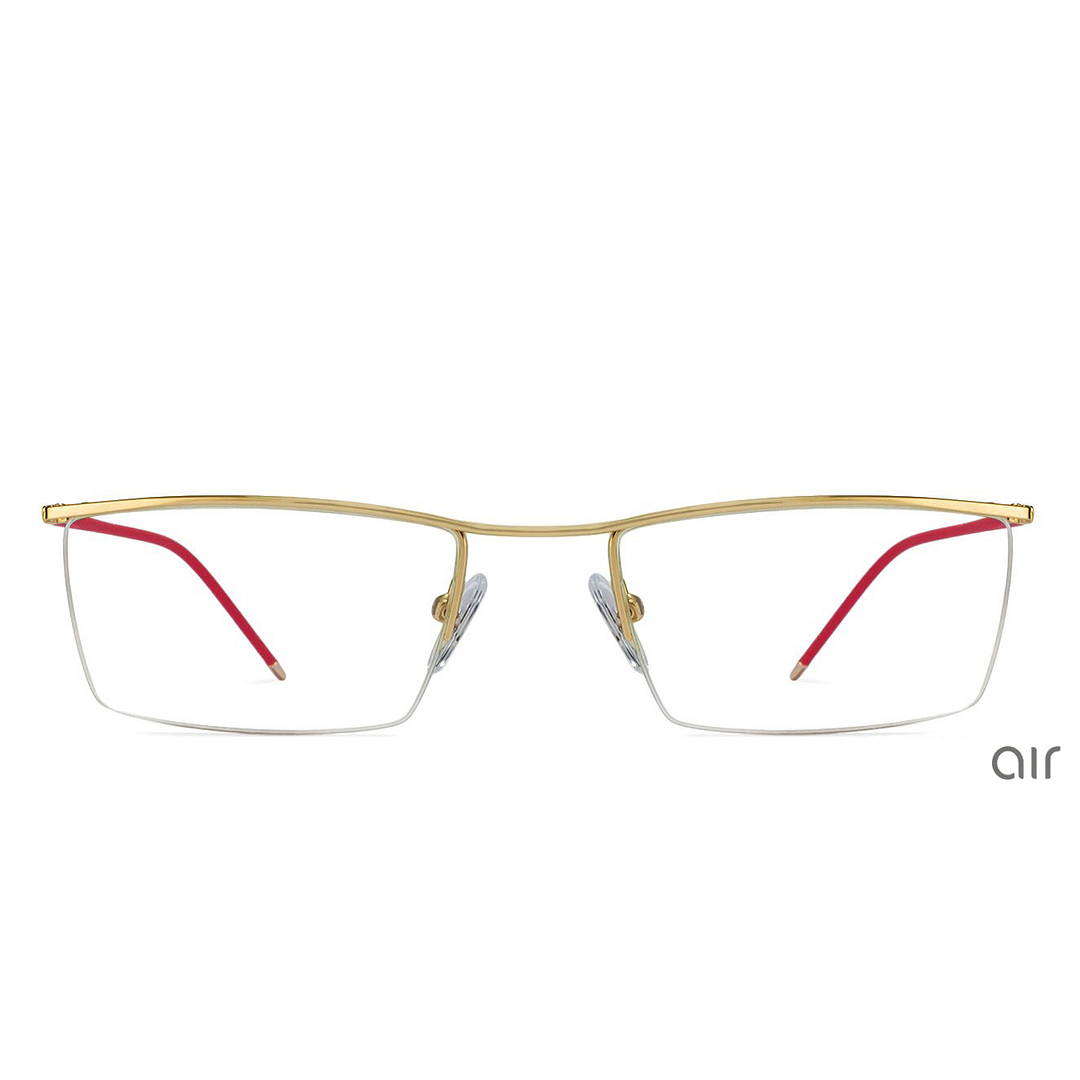 Lenskart Air Online Red Half Rim Rectangle left side