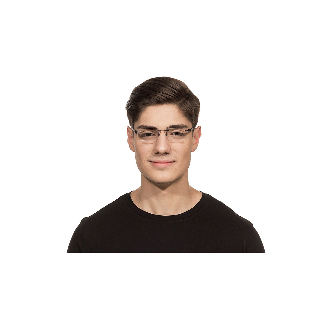 Lenskart Air Online Mid Gunmetal Rimless Rectangle right side