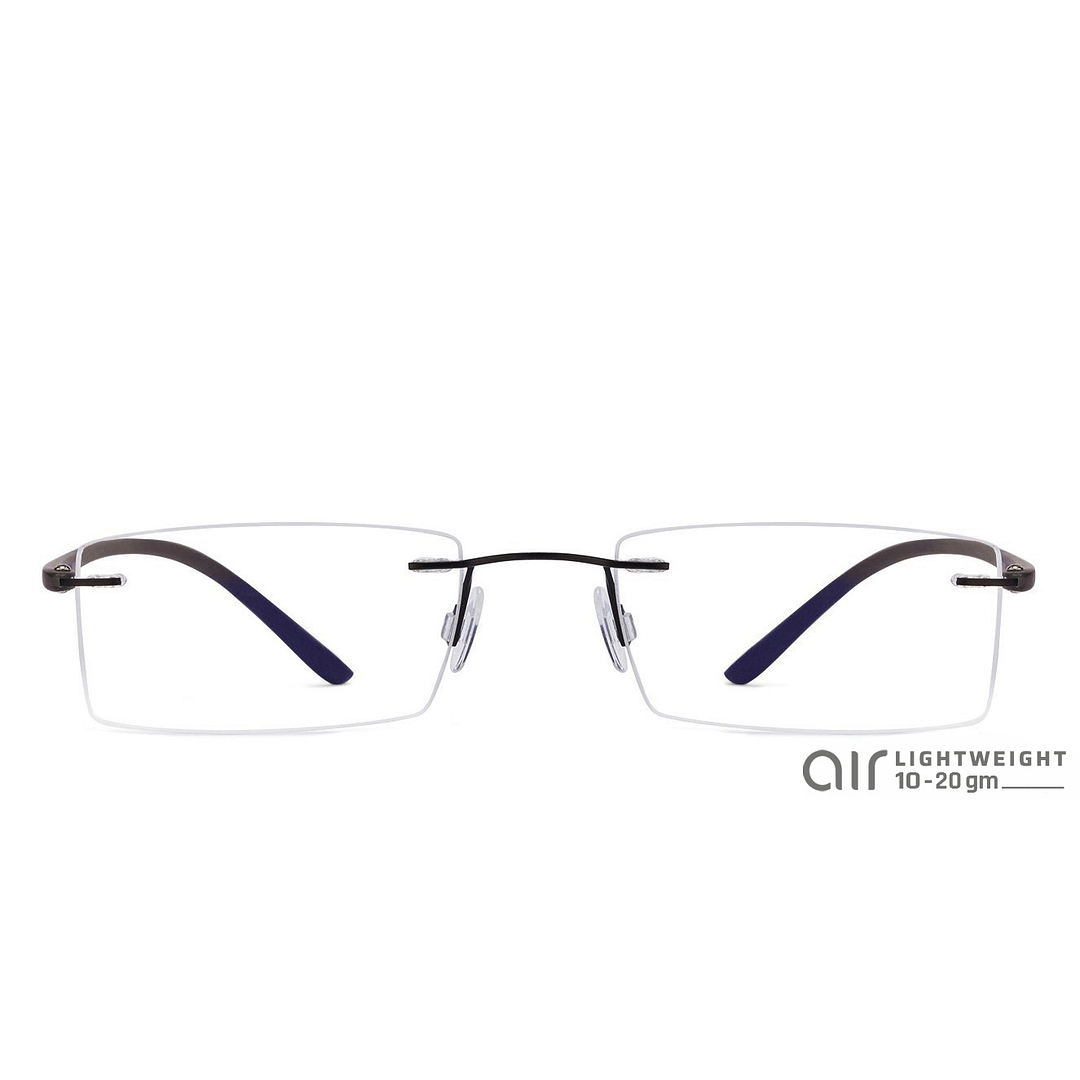 Lenskart Air Online Sky Blue Rimless Rectangle left side